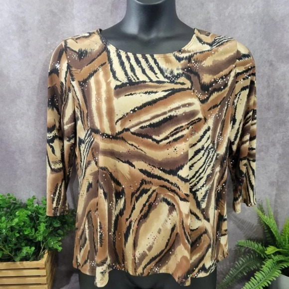 Dressbarn Women's Casual Soft Stretchy Top with Sequins Size 1X - Picture 1 of 11